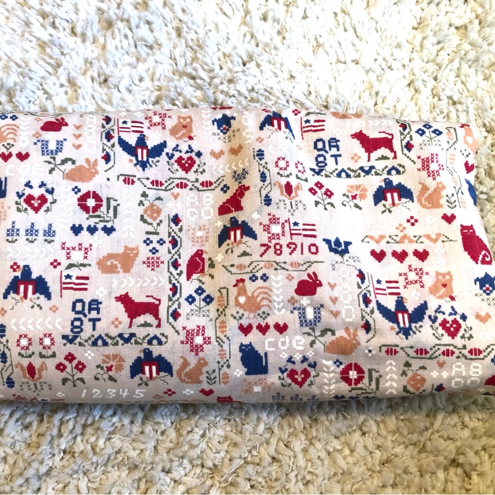 9512 FABRIC Sewing Crafting Sampler Prints ABC123 Cats Hearts Flags Eagles 2 YDS